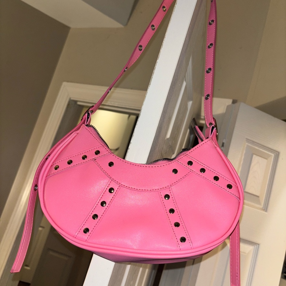 Pink Studded Women's Bag